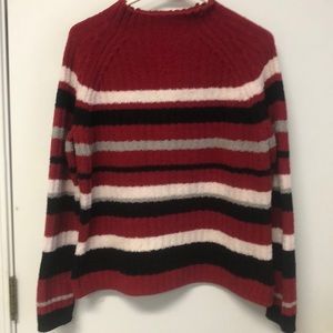 Y2K Chunky Knit Sweater – Cozy Stripes & Retro Style Size L, St. Johns Bay T224
